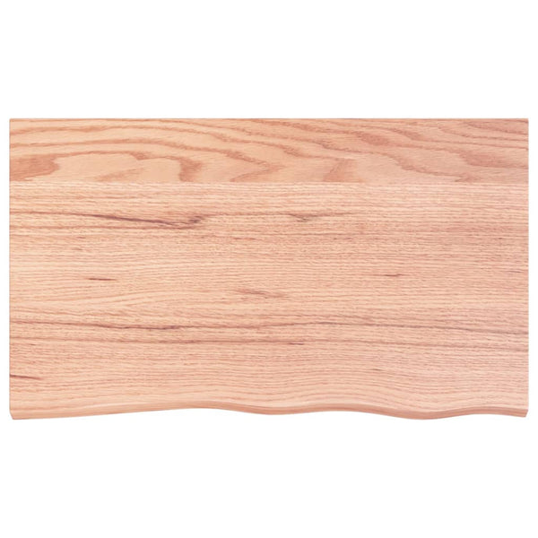 Tables Table Top Light Brown 100X60x4 Cm Treated Solid Wood Oak