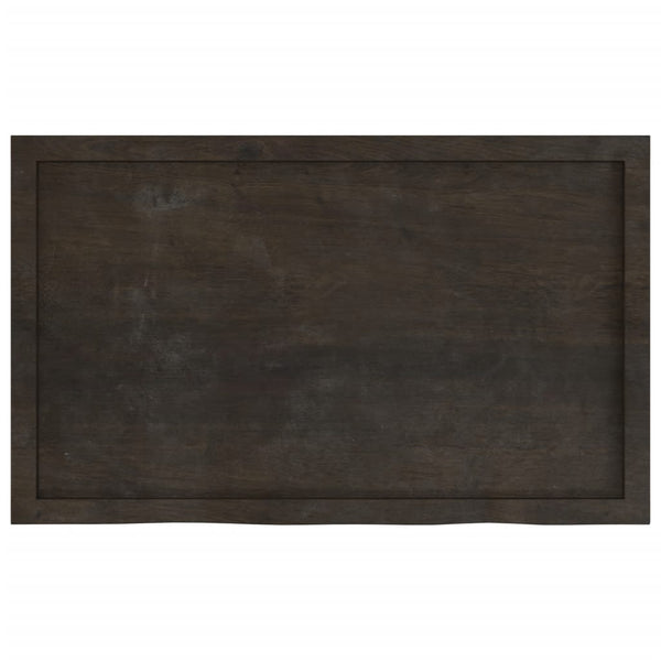 Tables Table Top Dark Brown 100X60x6 Cm Treated Solid Wood Oak