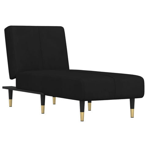 Sofas, Armchairs & Couches Chaise Longue Black Velvet