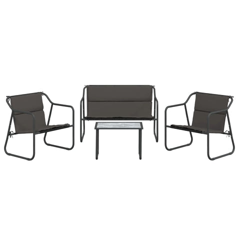 Patio Furniture Sets 4 Piece Garden Lounge Set With Cushions Anthracite Steel