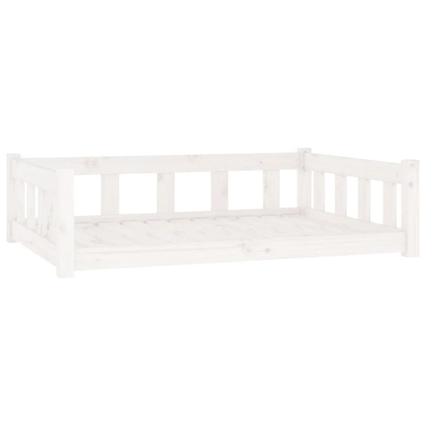 Pet Beds Dog Bed White 105.5X75.5X28 Cm Solid Wood Pine