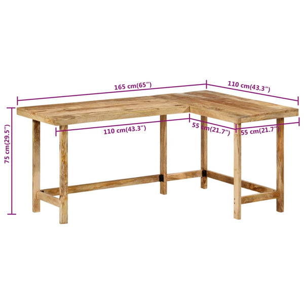 Home Office Desks Desk 165X110x75 Cm Solid Wood Mango