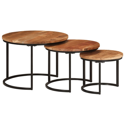 Tables Nesting 3 Pcs Solid Wood Acacia