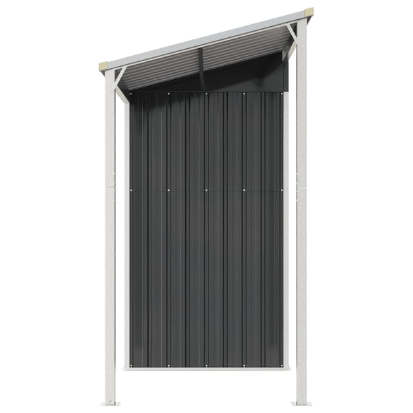 Sheds Summerhouses Carports Garden Shed With Extended Roof Anthracite 277X110.5X181 Cm Steel