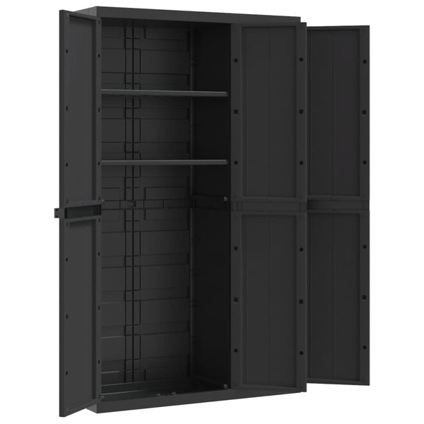 Cabinets & Cupboards Outdoor Storage Cabinet Black 97X37x165 Cm Pp