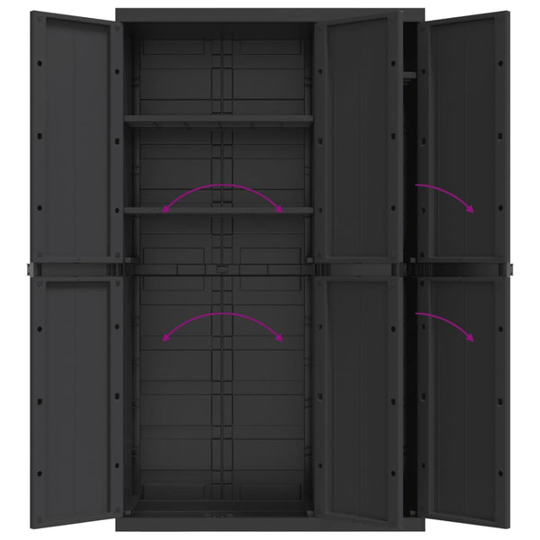 Cabinets & Cupboards Outdoor Storage Cabinet Black 97X37x165 Cm Pp