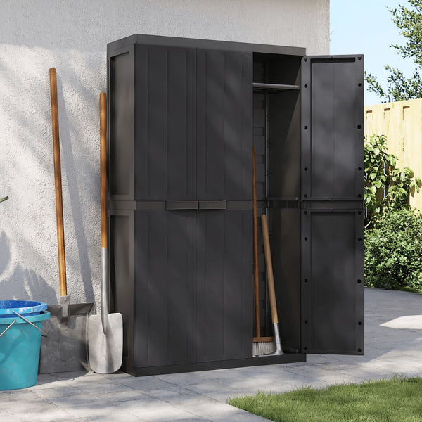 Cabinets & Cupboards Outdoor Storage Cabinet Black 97X37x165 Cm Pp