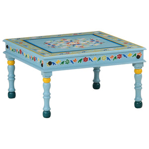 Coffee Tables Coffee Table Turquoise Hand Painted Solid Wood Mango