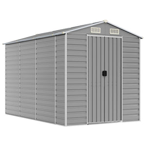 Sheds Summerhouses Carports Garden Shed Light Grey 191X300x198 Cm Galvanised Steel