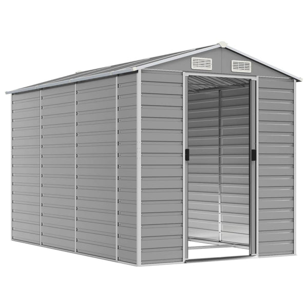 Sheds Summerhouses Carports Garden Shed Light Grey 191X300x198 Cm Galvanised Steel