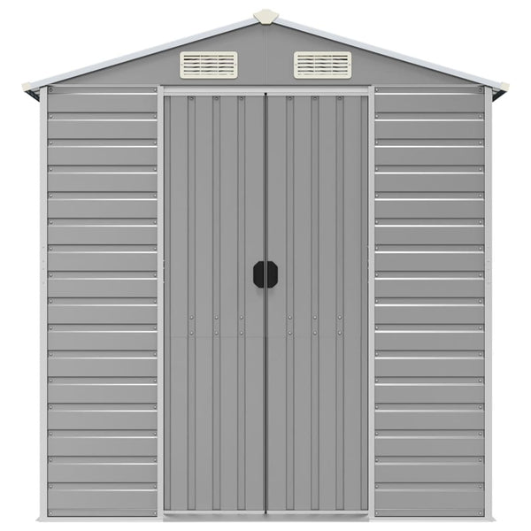 Sheds Summerhouses Carports Garden Shed Light Grey 191X300x198 Cm Galvanised Steel