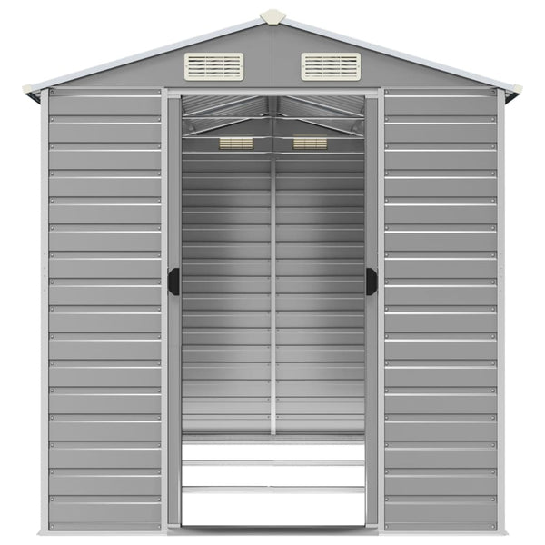 Sheds Summerhouses Carports Garden Shed Light Grey 191X300x198 Cm Galvanised Steel