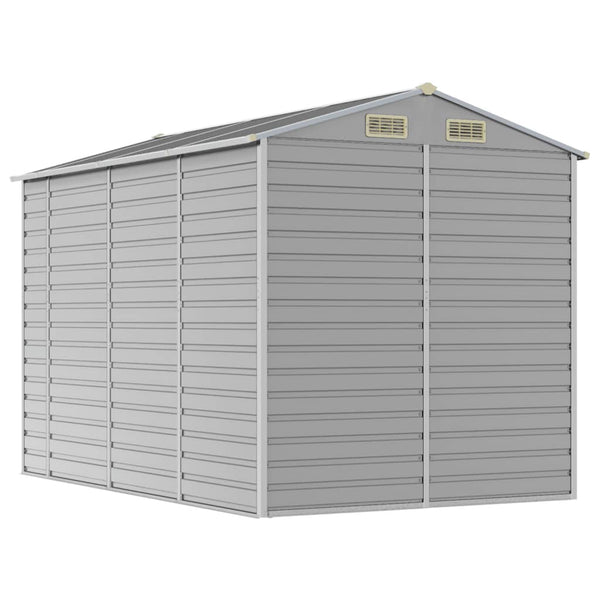 Sheds Summerhouses Carports Garden Shed Light Grey 191X300x198 Cm Galvanised Steel