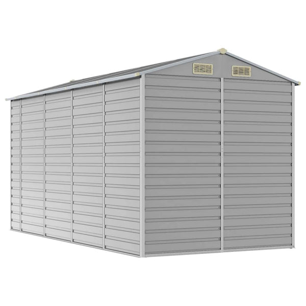 Sheds Summerhouses Carports Garden Shed Light Grey 191X385x198 Cm Galvanised Steel