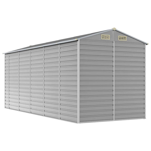 Sheds Summerhouses Carports Garden Shed Light Grey 191X470x198 Cm Galvanised Steel