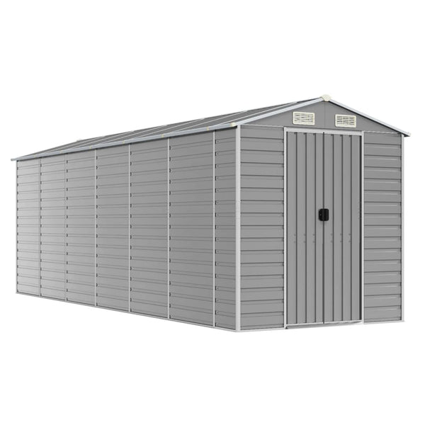 Sheds Summerhouses Carports Garden Shed Light Grey 191X555x198 Cm Galvanised Steel