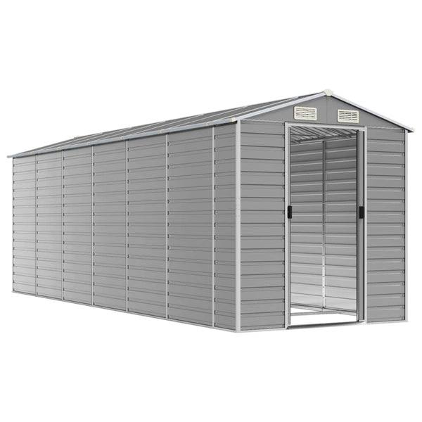 Sheds Summerhouses Carports Garden Shed Light Grey 191X555x198 Cm Galvanised Steel