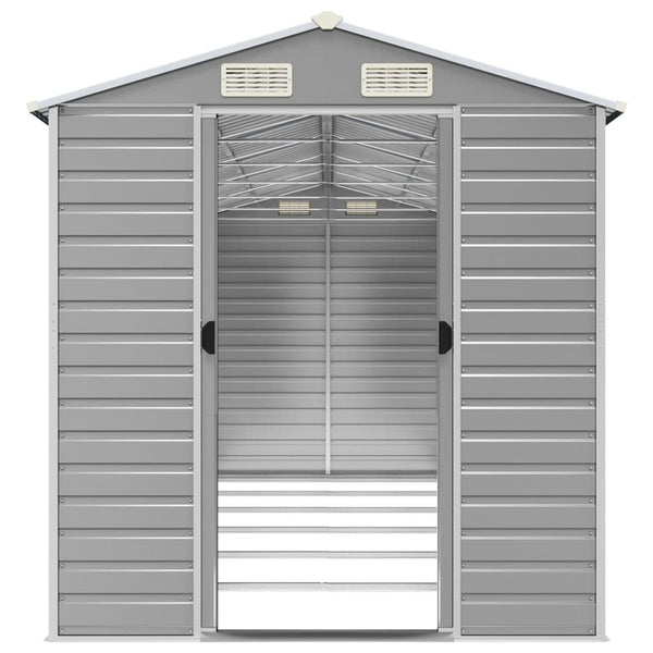 Sheds Summerhouses Carports Garden Shed Light Grey 191X555x198 Cm Galvanised Steel