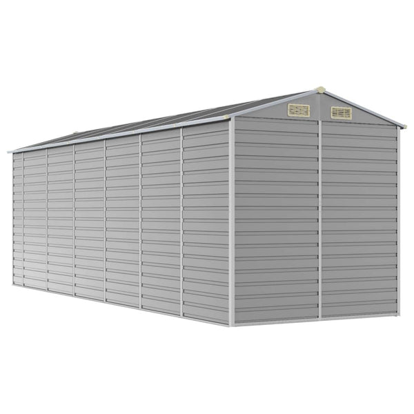 Sheds Summerhouses Carports Garden Shed Light Grey 191X555x198 Cm Galvanised Steel