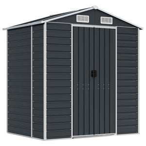 Sheds Summerhouses Carports Garden Shed Anthracite 191X130x198 Cm Galvanised Steel