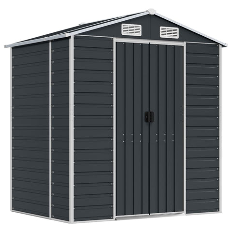 Sheds Summerhouses Carports Garden Shed Anthracite 191X130x198 Cm Galvanised Steel