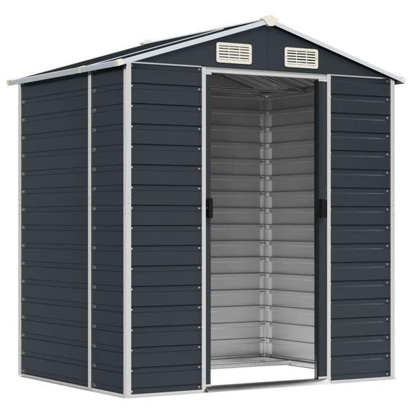 Sheds Summerhouses Carports Garden Shed Anthracite 191X130x198 Cm Galvanised Steel