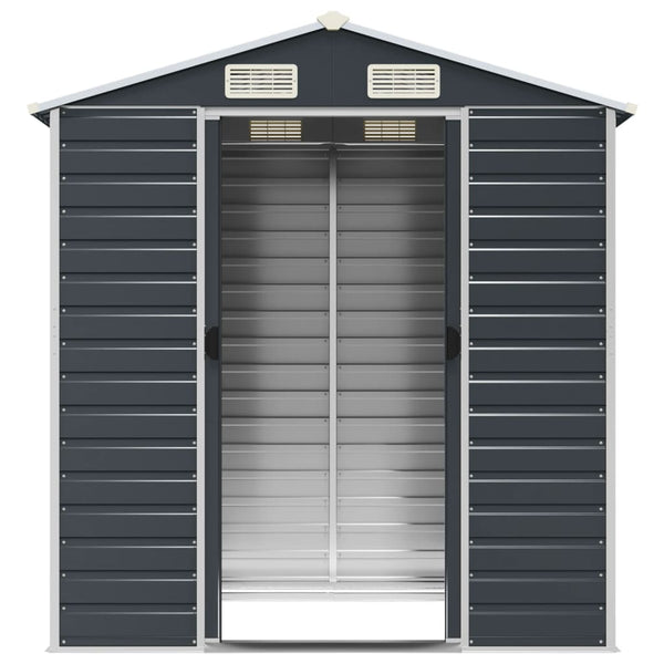 Sheds Summerhouses Carports Garden Shed Anthracite 191X130x198 Cm Galvanised Steel