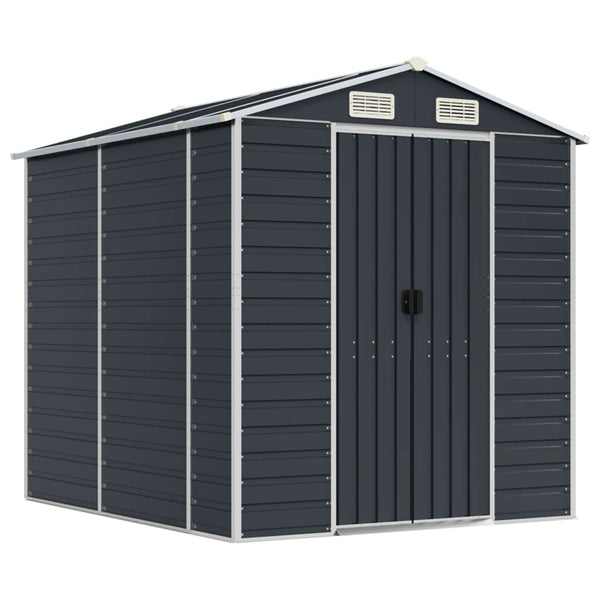 Sheds Summerhouses Carports Garden Shed Anthracite 191X215x198 Cm Galvanised Steel