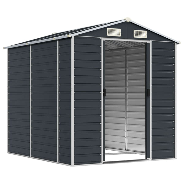 Sheds Summerhouses Carports Garden Shed Anthracite 191X215x198 Cm Galvanised Steel