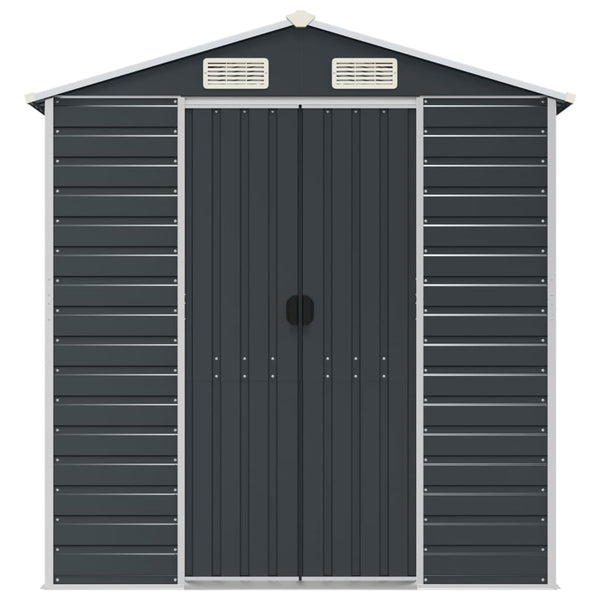 Sheds Summerhouses Carports Garden Shed Anthracite 191X215x198 Cm Galvanised Steel