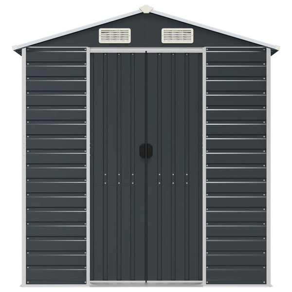 Sheds Summerhouses Carports Garden Shed Anthracite 191X470x198 Cm Galvanised Steel