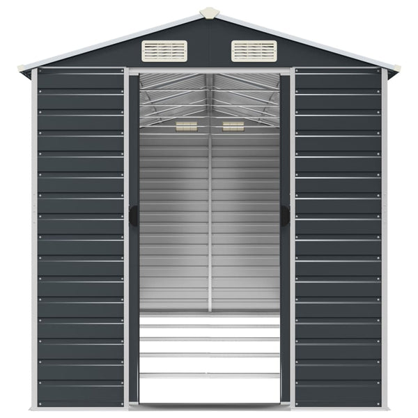 Sheds Summerhouses Carports Garden Shed Anthracite 191X470x198 Cm Galvanised Steel