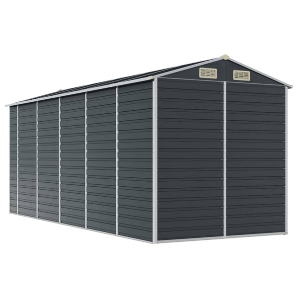 Sheds Summerhouses Carports Garden Shed Anthracite 191X470x198 Cm Galvanised Steel