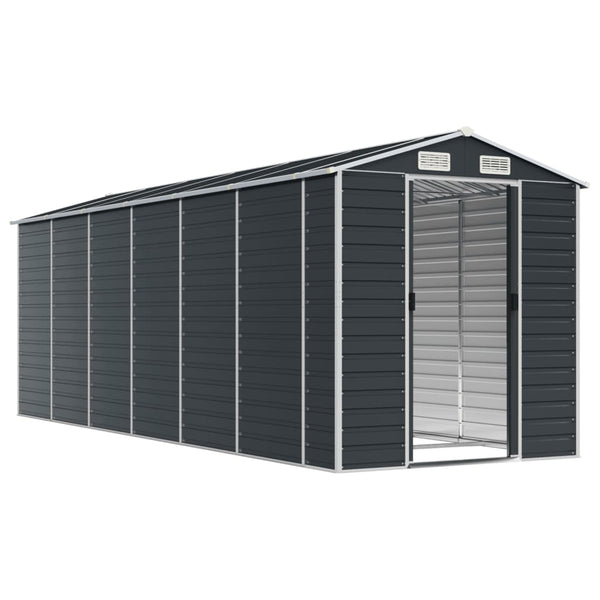 Sheds Summerhouses Carports Garden Shed Anthracite 191X555x198 Cm Galvanised Steel