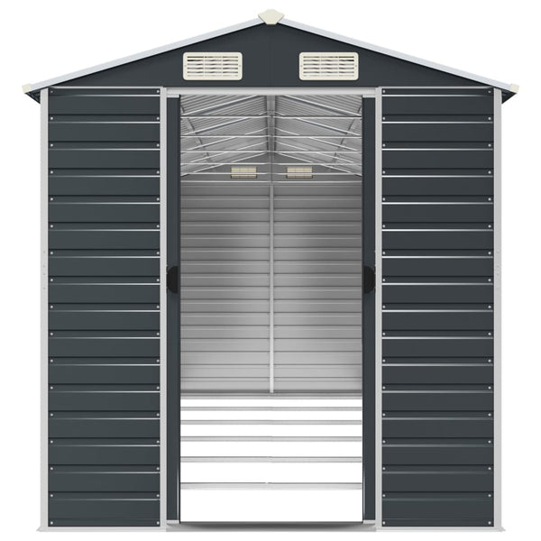 Sheds Summerhouses Carports Garden Shed Anthracite 191X555x198 Cm Galvanised Steel