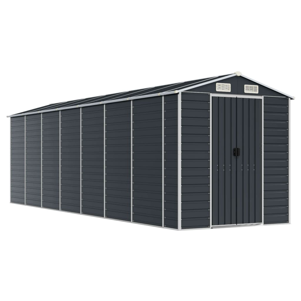 Sheds Summerhouses Carports Garden Shed Anthracite 191X640x198 Cm Galvanised Steel