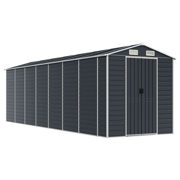 Sheds Summerhouses Carports Garden Shed Anthracite 191X640x198 Cm Galvanised Steel