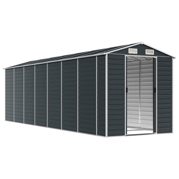 Sheds Summerhouses Carports Garden Shed Anthracite 191X640x198 Cm Galvanised Steel