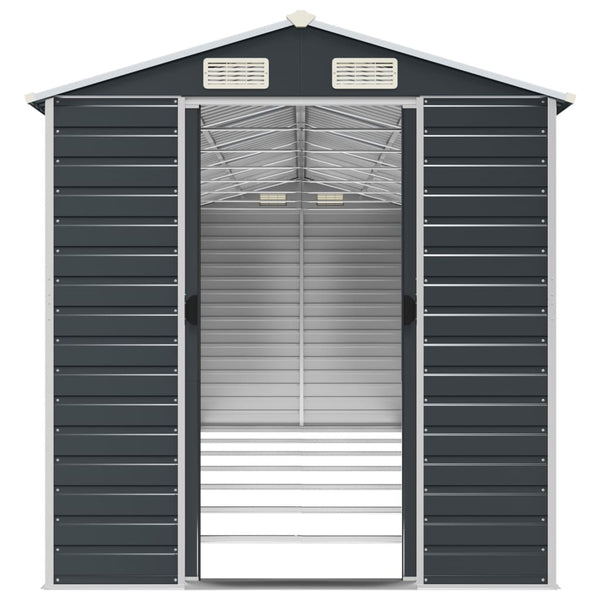 Sheds Summerhouses Carports Garden Shed Anthracite 191X640x198 Cm Galvanised Steel