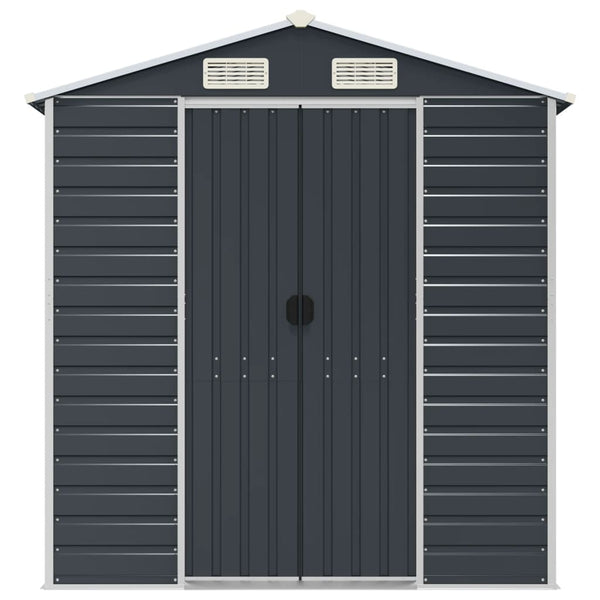 Sheds Summerhouses Carports Garden Shed Anthracite 191X725x198 Cm Galvanised Steel