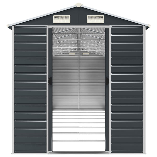 Sheds Summerhouses Carports Garden Shed Anthracite 191X725x198 Cm Galvanised Steel