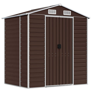 Sheds Summerhouses Carports Garden Shed Brown 191X130x198 Cm Galvanised Steel