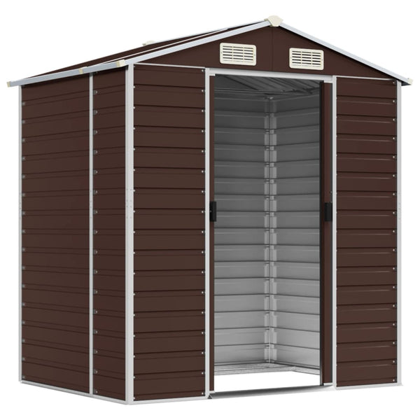 Sheds Summerhouses Carports Garden Shed Brown 191X130x198 Cm Galvanised Steel