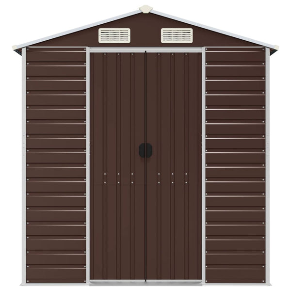 Sheds Summerhouses Carports Garden Shed Brown 191X130x198 Cm Galvanised Steel