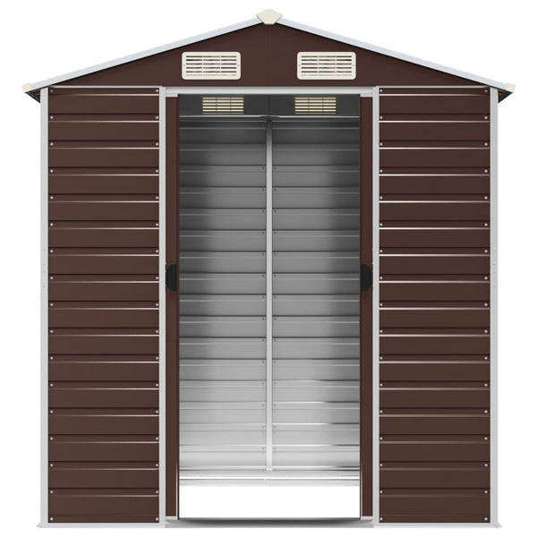 Sheds Summerhouses Carports Garden Shed Brown 191X130x198 Cm Galvanised Steel