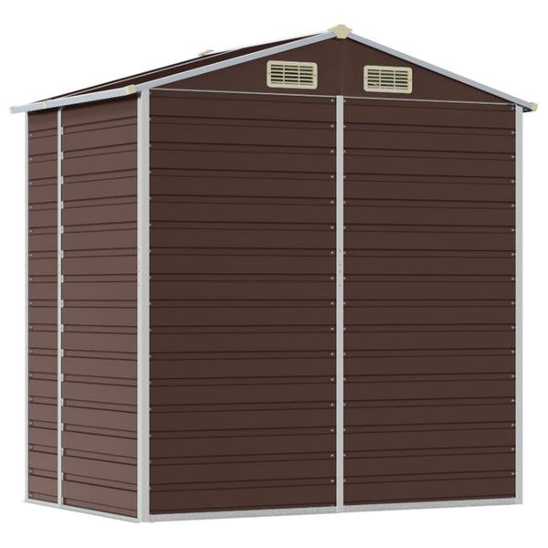 Sheds Summerhouses Carports Garden Shed Brown 191X130x198 Cm Galvanised Steel