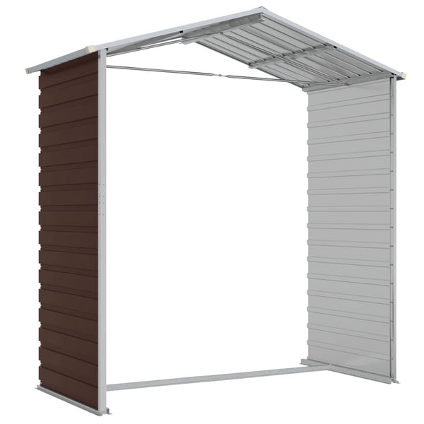 Sheds Summerhouses Carports Garden Shed Brown 191X130x198 Cm Galvanised Steel