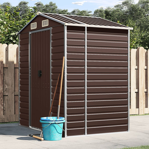 Sheds Summerhouses Carports Garden Shed Brown 191X130x198 Cm Galvanised Steel