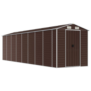 Sheds Summerhouses Carports Garden Shed Brown 191X725x198 Cm Galvanised Steel