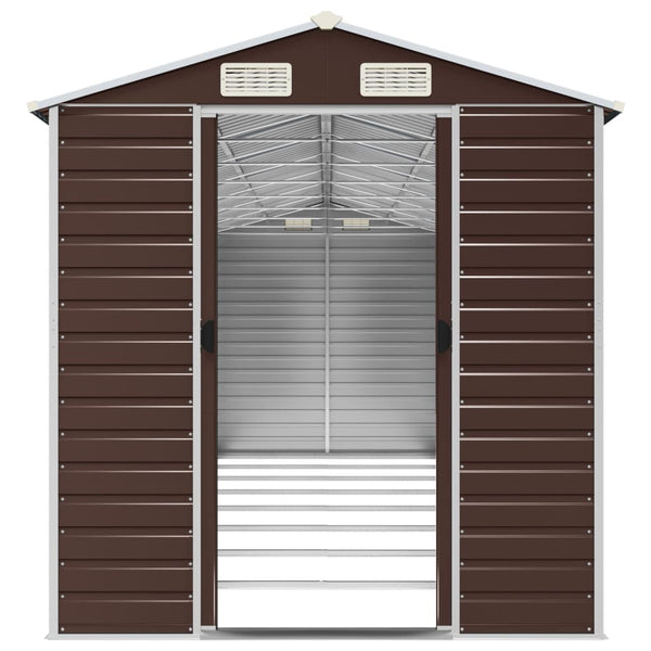 Sheds Summerhouses Carports Garden Shed Brown 191X725x198 Cm Galvanised Steel